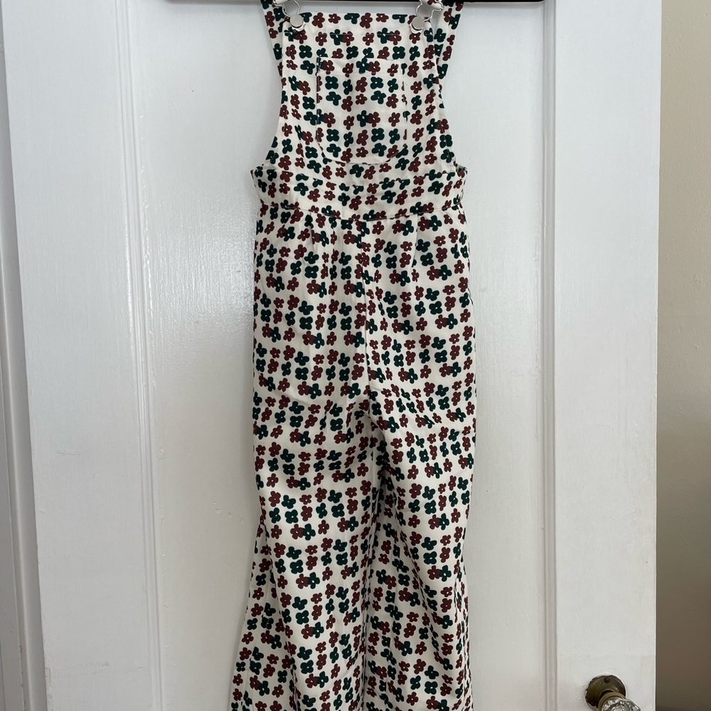 Girls floral-print overalls